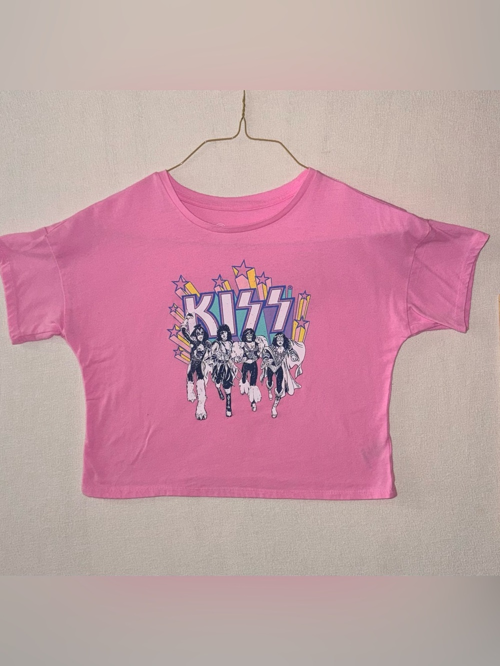 wonder nation Pink KISS Graphic Short Sleeve Tee
